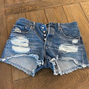 Levi’s distressed shorts